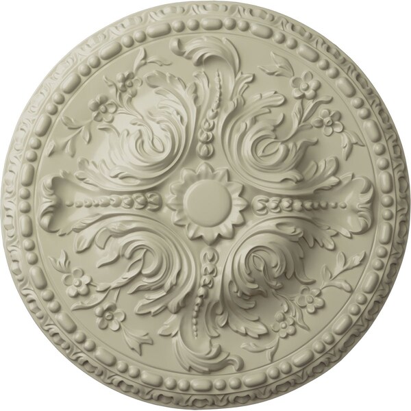 Ekena Millwork Amelia Ceiling Medallion (Fits Canopies up to 2 3/8"), Hand-Painted Clear Yellow, 19 5/8"OD x 3/4"P CM20AMCYF - main